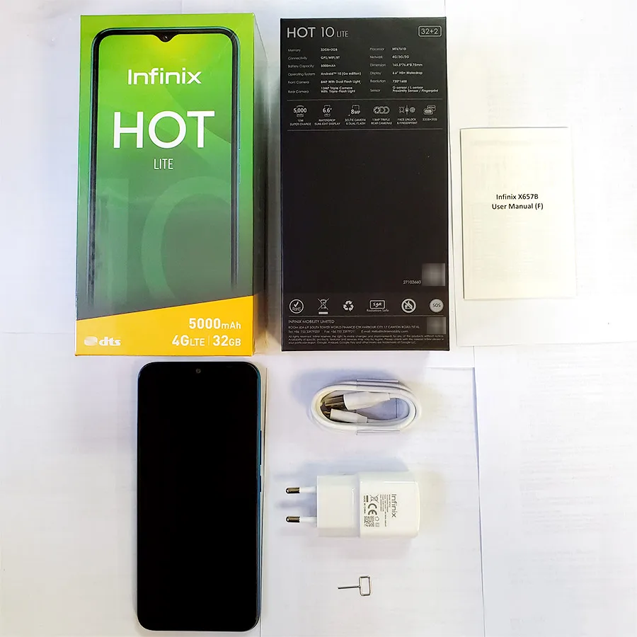 100% Original Infinix Hot 10 Lite Global Version smart phone 6.6 inch Helio A20 2GB 32GB Face unlock 13MP Triple Camera infinix hot latest phone
