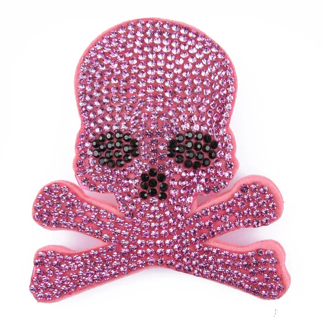 Hot Sale 1 Pcs Full Crystal Fabric Croc Shoe Charms Bling Embroidery Pink Shoes Decorations Grey Bear Clog Shoes Accessories b6033