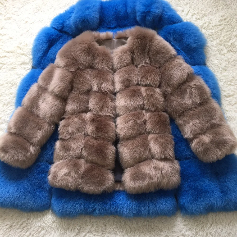Элегантная женская куртка из искусственного лисьего меха, зимняя модная куртка из искусственного лисьего меха, женская теплая куртка из искусственного лисьего меха, женские пальто