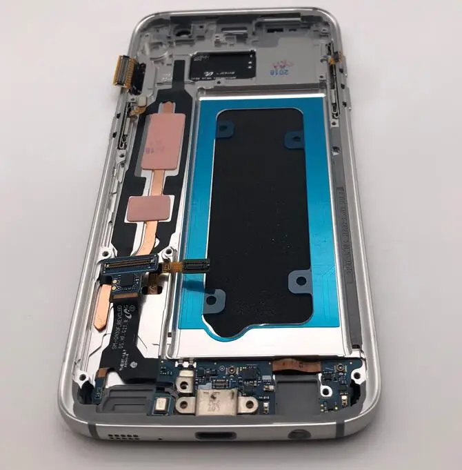 FRAME G930F GOLD 5,1 ''Супер Amoled ЖК-дисплей с рамкой для samsung GALAXY S7 G930 lcd G930A G930F SM-G930F дигитайзер сенсорный экран - Цвет: FRAME G930F GOLD