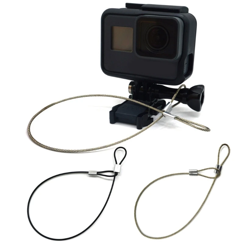 1PC Safety Strap Stainless Steel Tether Lanyard Wrist Hand 30cm For GoPro Camera New