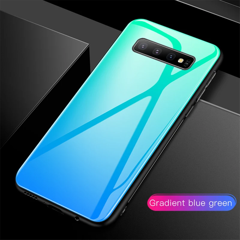 Роскошный градиентный закаленное стекло чехол для телефона samsung Galaxy S Note 8 9 10 Plus S10E S105G защитный чехол - Цвет: Style3