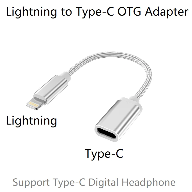 Lightning macho a adaptador OTG tipo C hembra para iPhone, 13, 12, 11