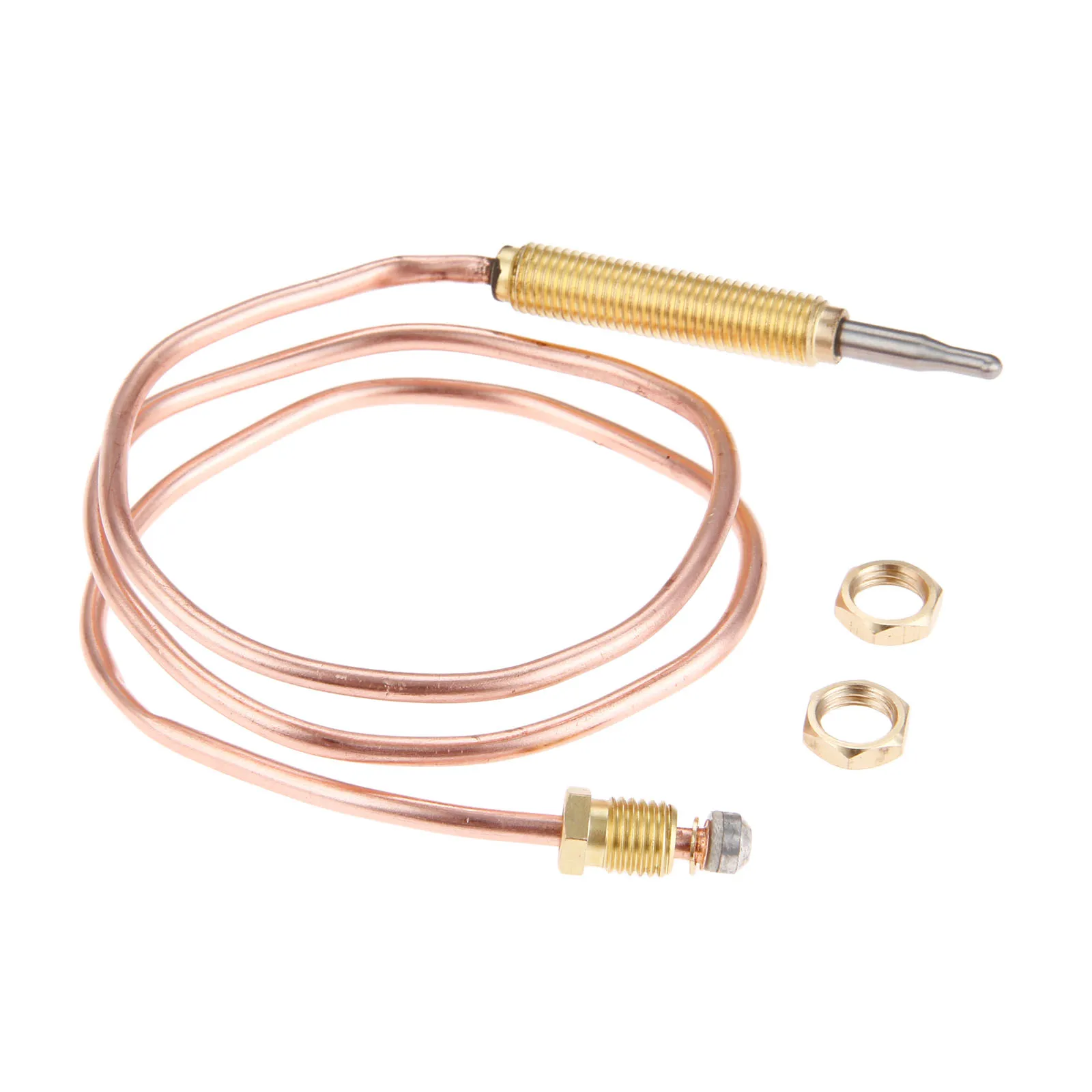 Universal Gas Thermocouple 600mm M8*1 Head Thread with/2nuts fits for Gas Fireplace Fire Pit Grill Stove Outdoor BBQ Heater