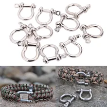 10 шт. цинковый сплав U форма O форма Скоба для наружного кемпинга Туризм выживания Веревка Браслеты Пряжка подковы вспомогательный карабин