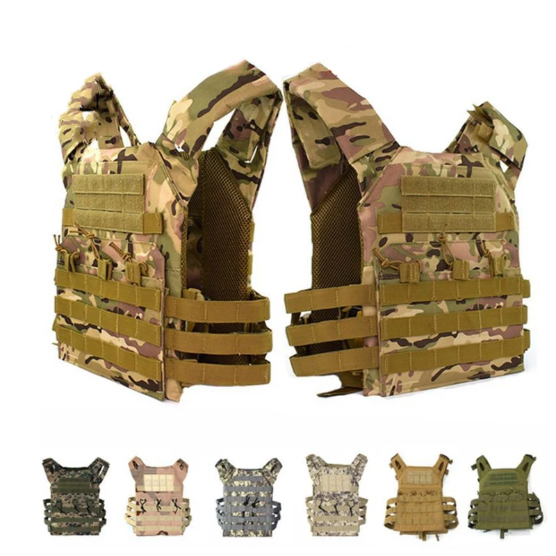 Tanie Taktyczna wojskowa Paintball kamuflaż Molle odzież typu outdoor kamizelka myśliwska szturmowa strzelanina myśliwska z futerałem