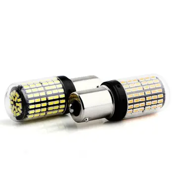 

White Turn Signal Lights 1156 7506 P21W BA15S LED 3014 144SMD Bulbs DC12V Replacement 2pcs