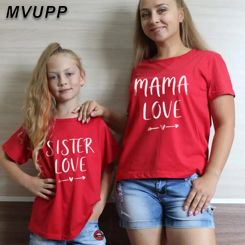 Летние Семейные комплекты короткая футболка для мамы и дочки с надписью mommy милые