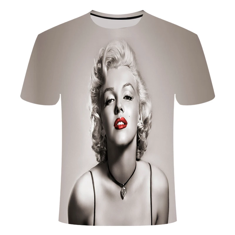 2019 New Own Design Men's T shirt 3D Ultra-clear Marilyn Monroe Tshirt Print  Harajuku Tops Tee Short Sleeve Fitness t-shirt