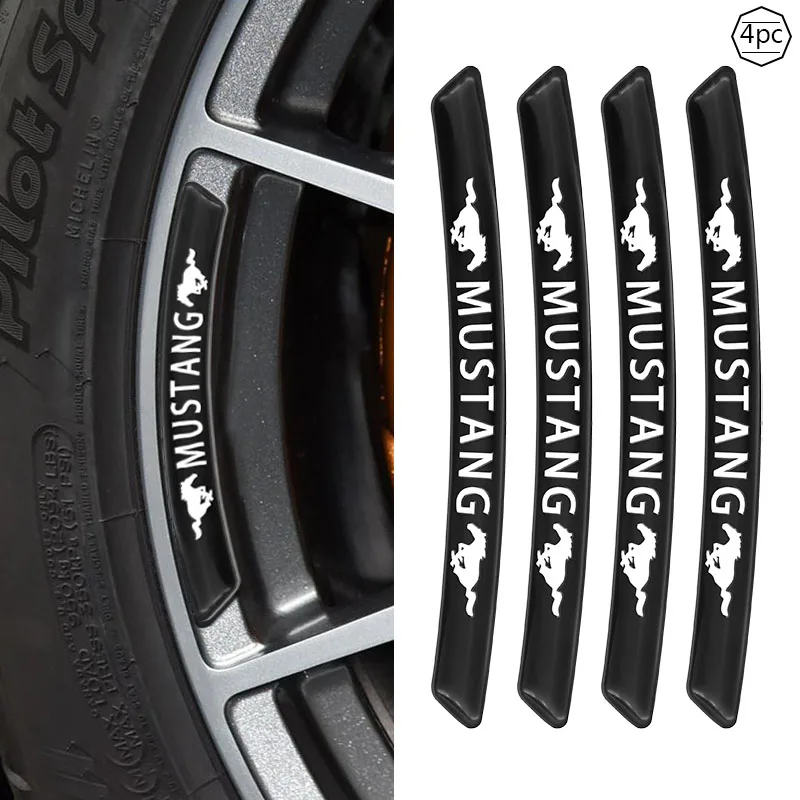4pcs Car Carbon Fiber Wheel Hub Sticker Automotive Goods for Fords Mustang 2005 2010 2015 2018 GT Guitar Mujer Eleanor Pickguard |