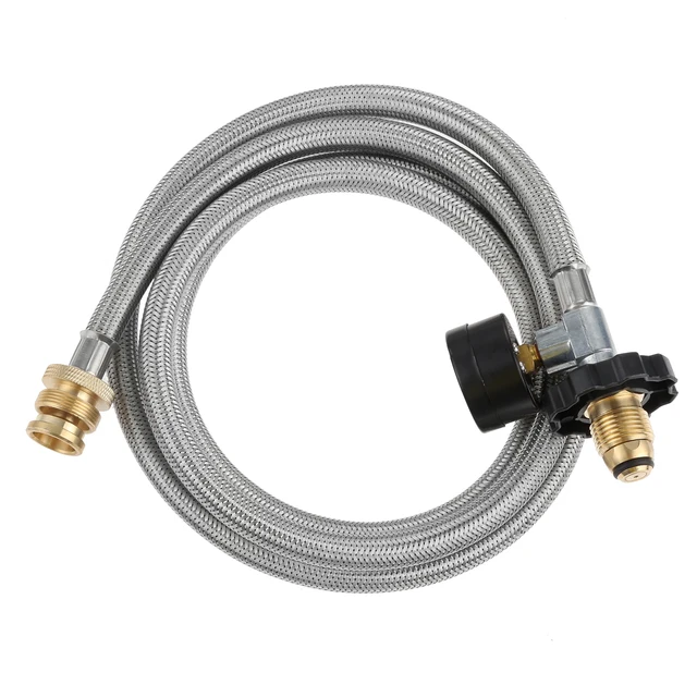 Rozsdamentes Acél 6 Láb Fonott Propán Tömlő Méteres Hengeres Szál Cga600 Kimenet Acme Nut Qcc1 1-5-40 Konverter Kályha - Image 4