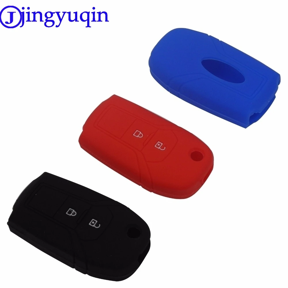 jingyuqin 2 Buttons Silicone Remote Flip Car Styling Key Cover Case for