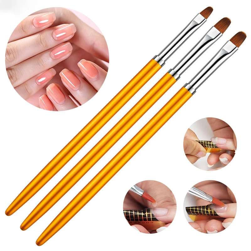 От BORN PRETTY 3 шт инструментов для ногтей кисть с акриловой ручкой Ручка Нейл арт