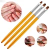 BORN PRETTY 3PCS Nail Brush Acrylic Handle Pen Nail Art Line Painting Flower Drawing Brush For UV Gel Polish Nail Art Tool 4