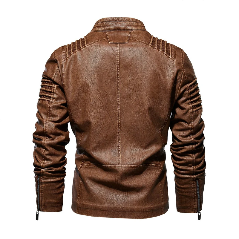 Брендовая мужская кожаная байкерская куртка пальто 4XL 5XL Мужская Уличная Ретро