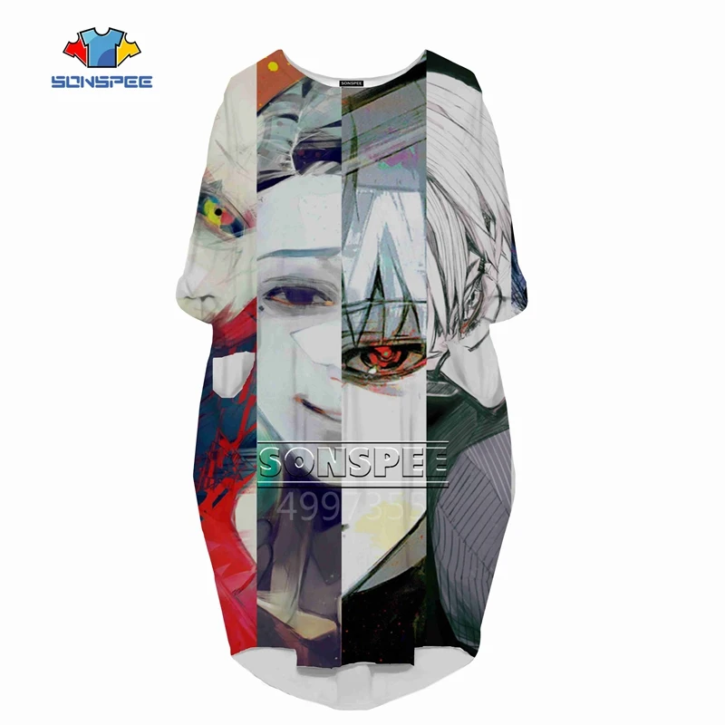 SONSPEE 3D печатных Kirishima Tōka Harajuku женское модное Повседневное платье в стиле хип-хоп высокого качества с длинным рукавом женская одежда для девочек L20