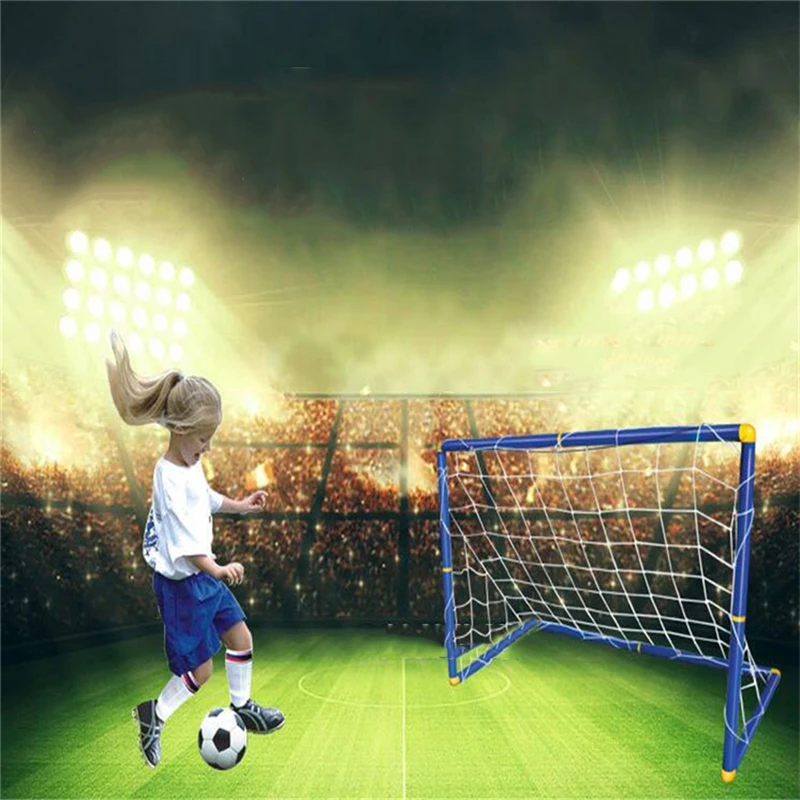 Football Goal Post Net With Pump Toy Indoor Outdoor Soccer Sport Games Mini Training Practice Set For Kids Children