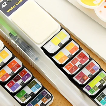 

Portable Watercolor Kits 18/25/33/42 Colors Foldable Paint Set Outdoor Painting Artist Kids DTT88