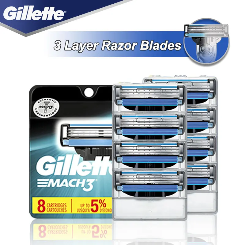 Кассеты для бритья Gillette Mach 3 кассеты безопасной бороды бритвенный Чехол мужчин инструменты оригинальные
