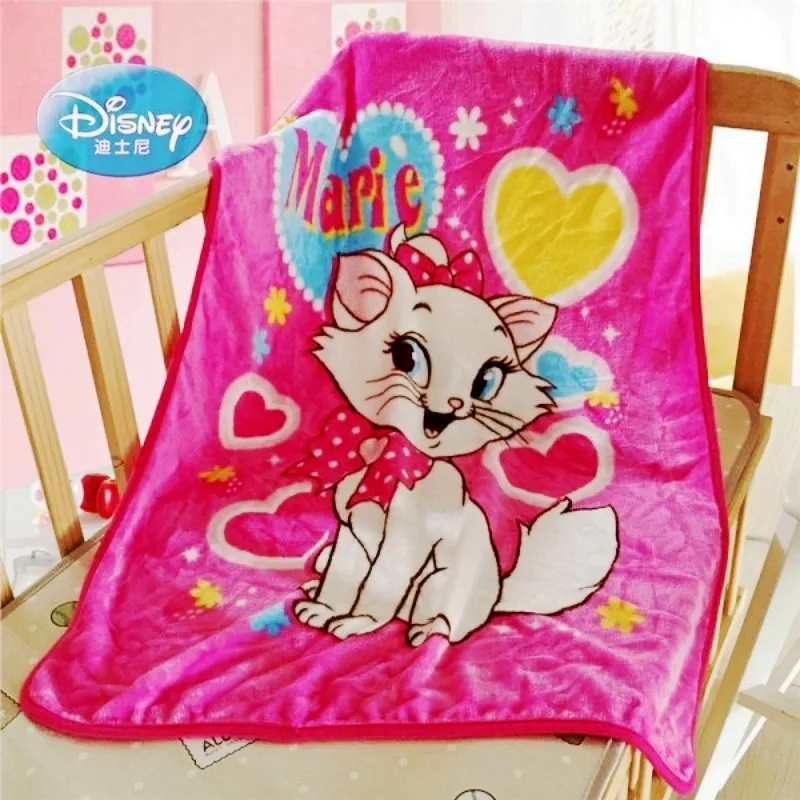 Manta de Lilo & Stitch para bebés y niños, Cobertor de sofá y cama de dibujos animados, color rosa, gato, Marie, 70x100cm
