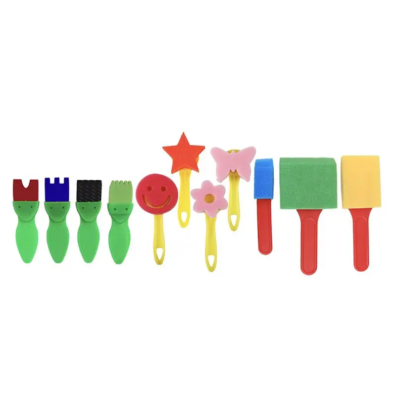 29pcs Children Painting Sponge Brush Creative Graffiti Puzzle Early Childhood Education Toys DIY Drawing Set