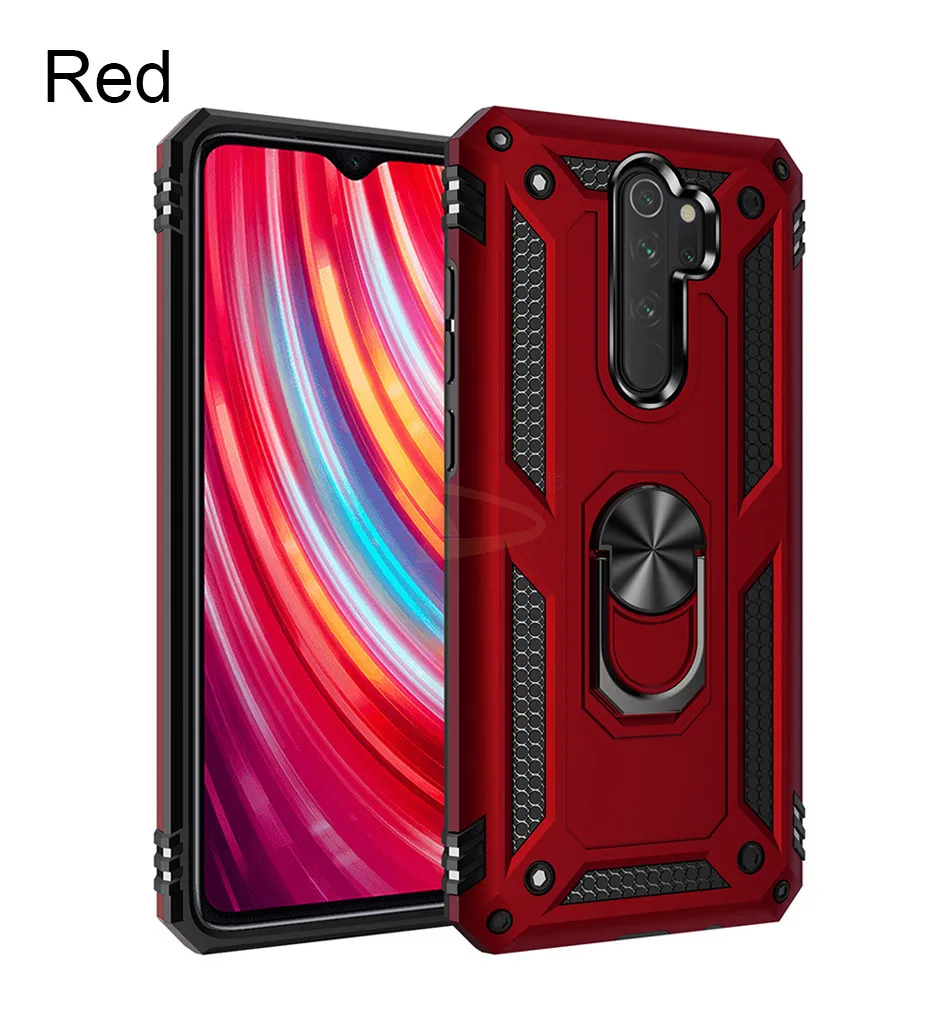 Роскошный бронированный Магнитный чехол с металлическим кольцом для Xiaomi Redmi Note 7 8 Pro, противоударный задний Чехол для Redmi 7A 8A, силиконовый чехол-бампер