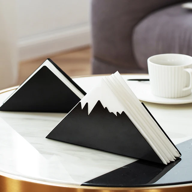 Black Gold Stainless Steel Triangle Napkin Tissue Holder Cafe Hotel Dining Table Paper Towel Storage Rack Desktop Home Decoration