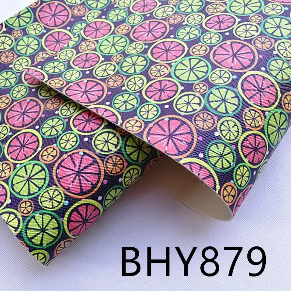A4 20*33 см мультфильм фрукты печать синтетическая кожа винил ткань BHY880