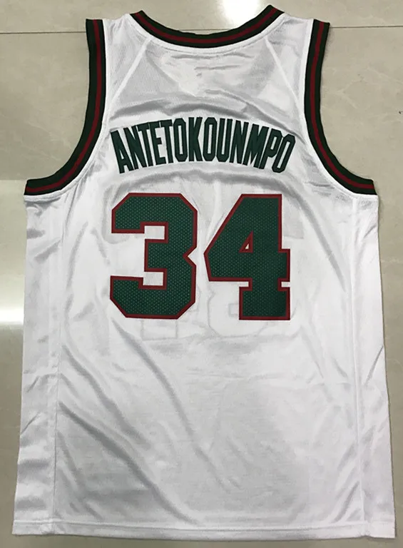 34 Giannis Antetokounmpo jersey 6 Eric Bledsoe JERSEY city jersey Ретро 34 Ray Allen JERSEY - Цвет: New  Retro