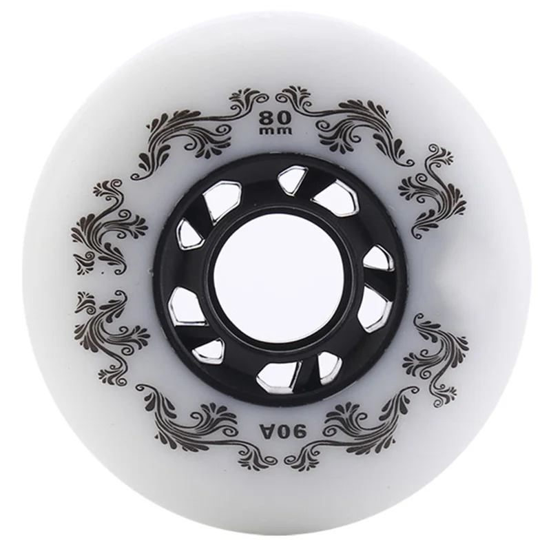 80mm 90A катания на роликах шкив колеса скейтборда 8 шт./компл. белый - Цвет: 80mm