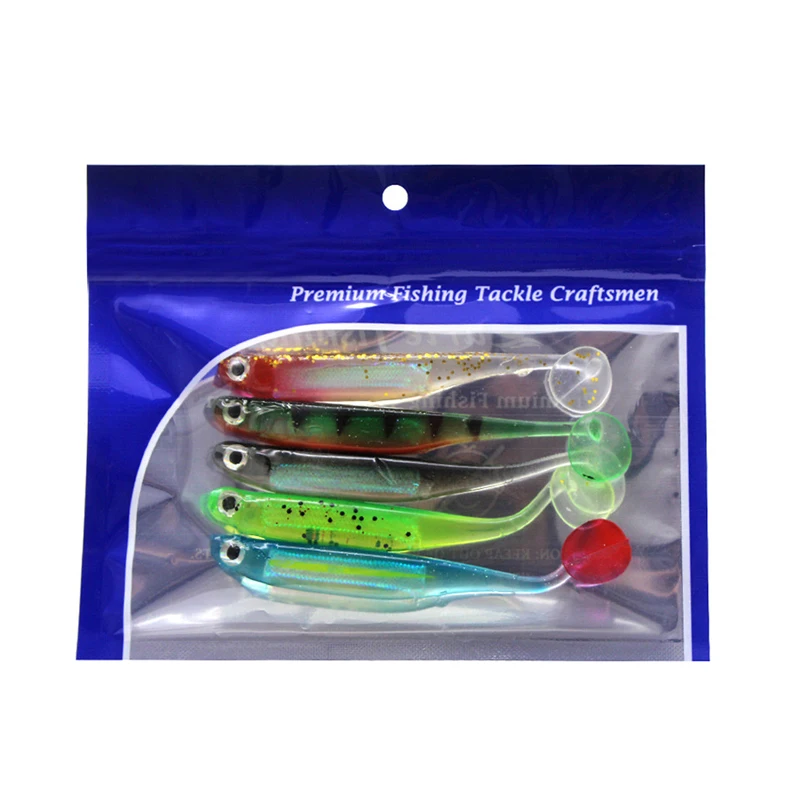 5Pcs PVA Fishing Soft Lures 5G 9CM Wobblers Rubber Baits Pesca Streamer