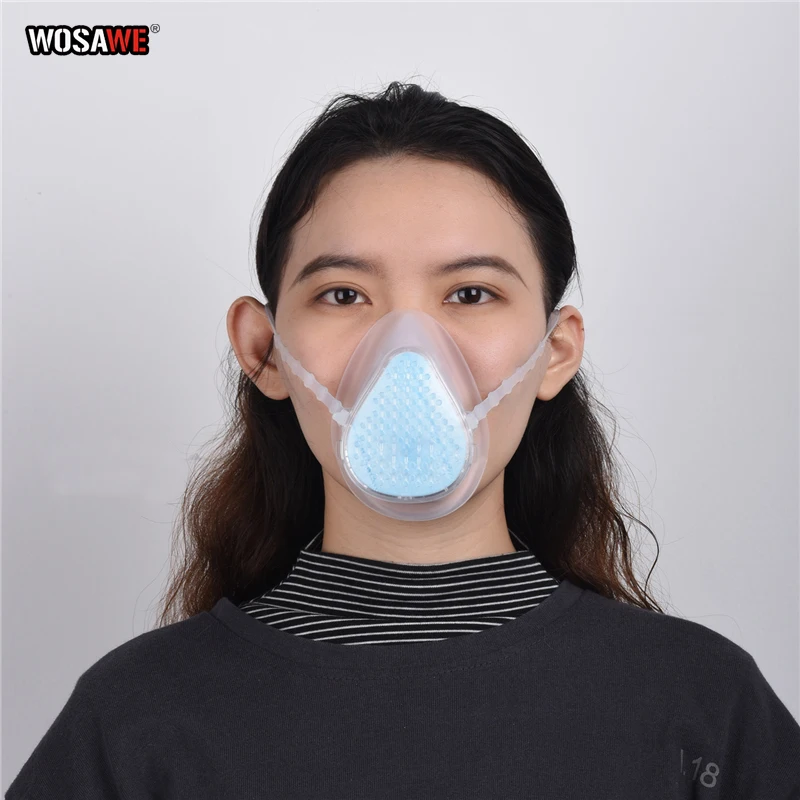 

PM2.5 Dust Anti-Pollution Repeat Washable Mask 95 CE Certification Mouth Mask Anti Virus HEPA Filters Mask Silicone Cover Mask
