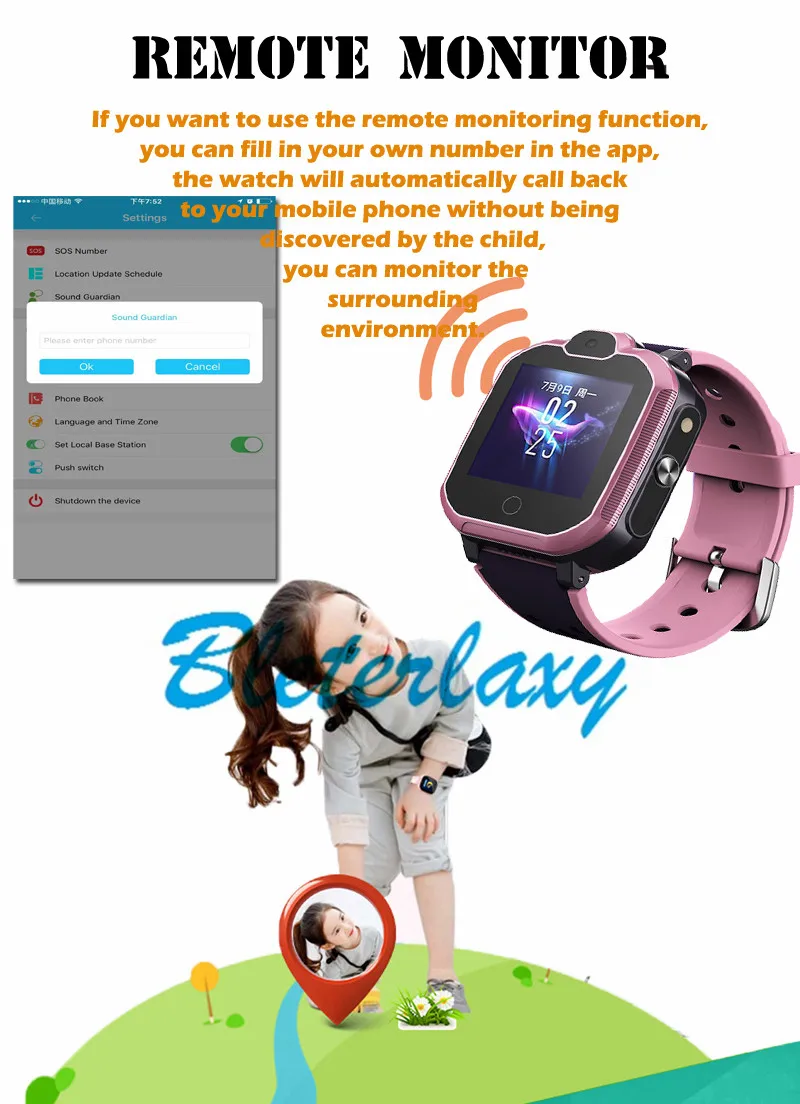 Смарт 4G ребенок студент IP67 водонепроницаемый Удаленная камера gps Wi-Fi Smartwatch SOS видео вызов монитор трекер местоположение телефон часы