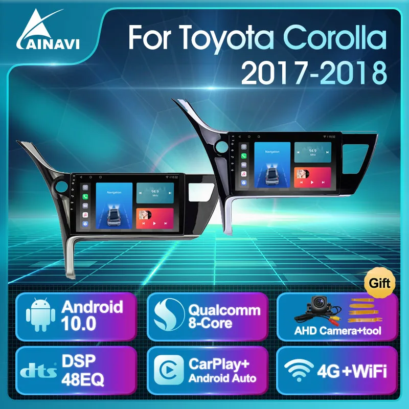 Автомобильный радиоприемник Android 10 0 QLED экран для Toyota Corolla 2017-2018 авто стерео