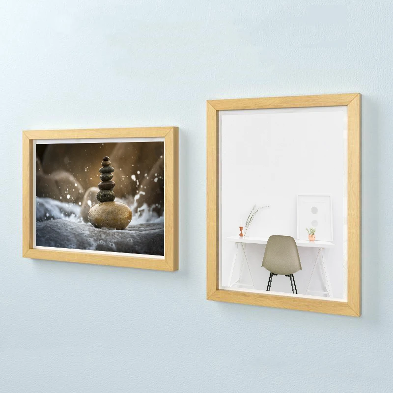 

Wall Mounting Magntic Label Frame A4 Picture Holder Wooden Menu Picture Frame