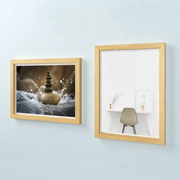 

Wall Mounting Magntic Label Frame A4 Picture Holder Wooden Menu Picture Frame