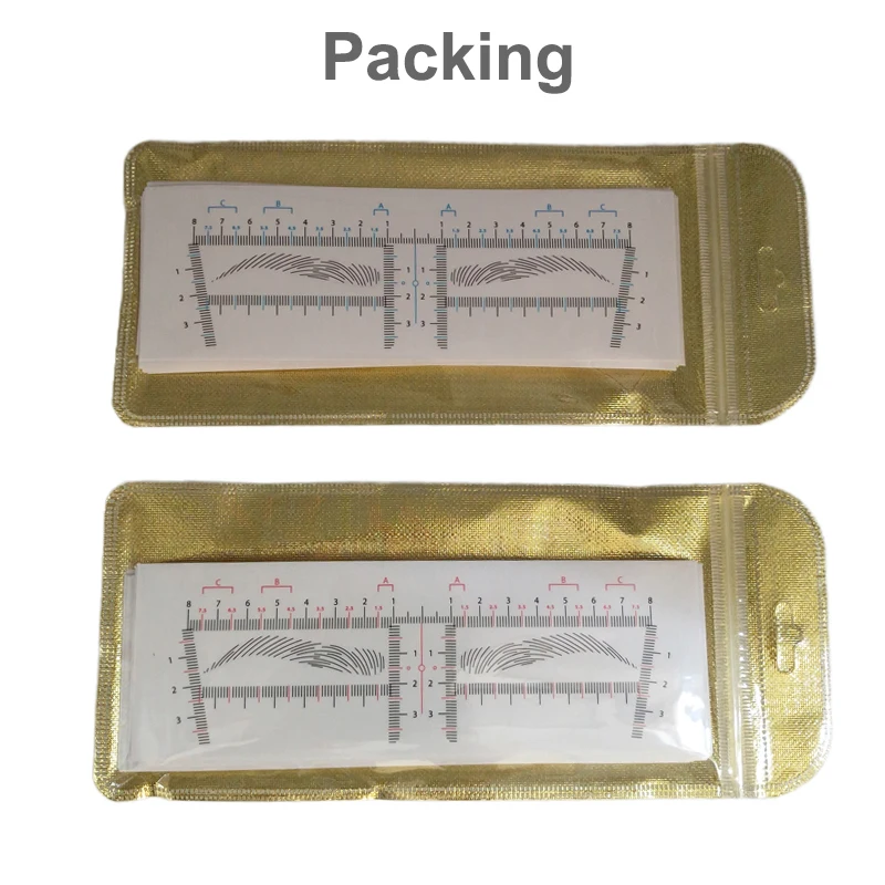 25pcs Eyebrow Stencil Sticker Professional Permanent Make up Supplies Disposable Eye brow Shaper Ruler Template Measure Tools