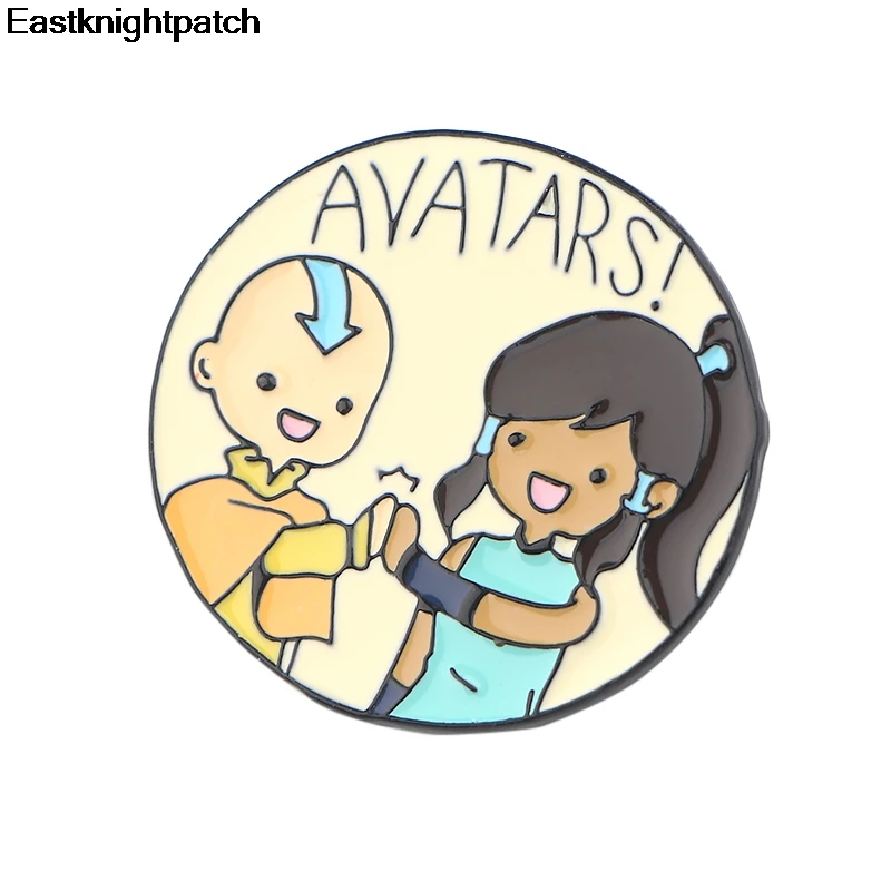 Аватар Последний Airbender Круглый Эмаль Булавка рубашка с пряжкой булавки и броши для детей мультфильм Нагрудный значок Ювелирные изделия Подарки E0979
