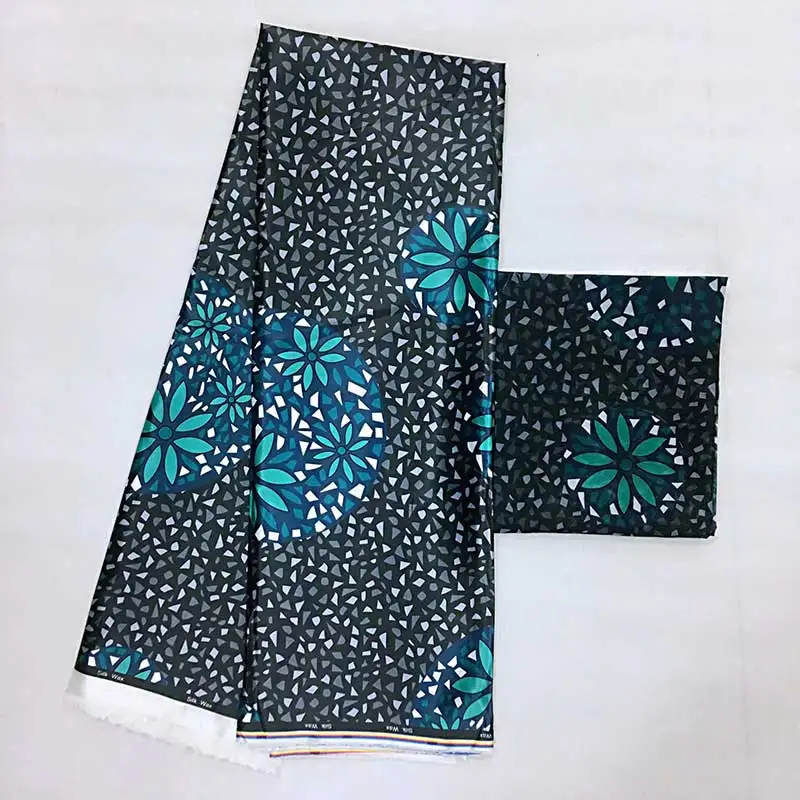 Imitated Silk wax black and white silk chiffon fabric african fabric ankara african wax prints fabric 4+2yards！MS03