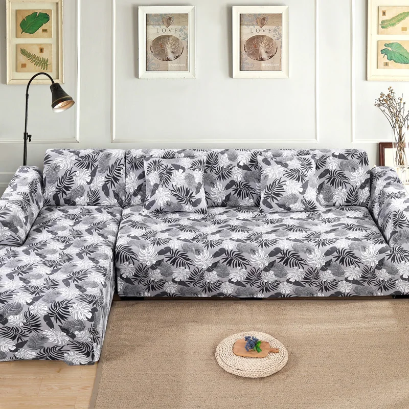 Угловые чехлы для диванов, растягивающиеся чехлы с принтом в форме L, секционные диванные диваны, диванные подушки, комбинированный комплект, защита для мебели - Цвет: 17