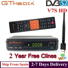 Горячая Распродажа, спутниковый ТВ приемник, Gtmedia V7S, HD приемник, поддержка Европы, Cline для Испании, DVB-S2, спутниковый декодер, Freesat V7 HD