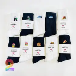 Human Made Cartoon Hamburger Coke Embroidery Long Socks Cotton Men Women Towel Bottom Tube Socks