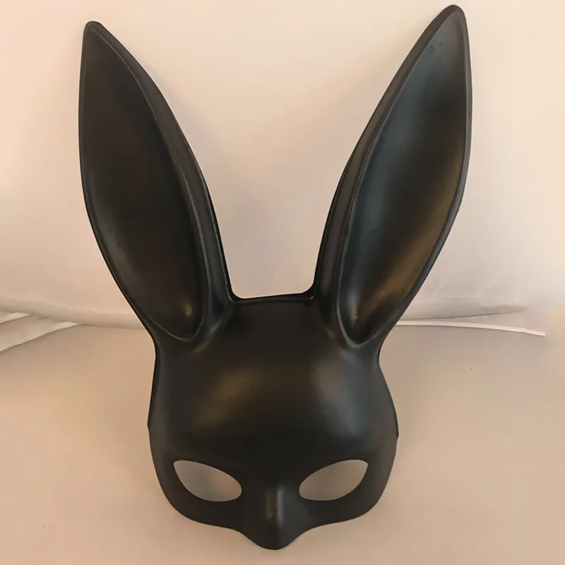 Halloween Black Women Girl Sexy Rabbit Ears Mask Cute Bunny Long Ears Bondage Mask Halloween Masquerade Party Cosplay Costu - Цвет: B1