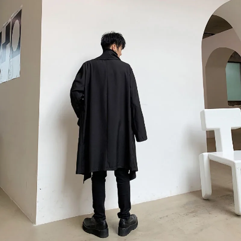 Тренчкот В Стиле Хип хоп пальто с воротником стойкой винтажный кардиган в стиле