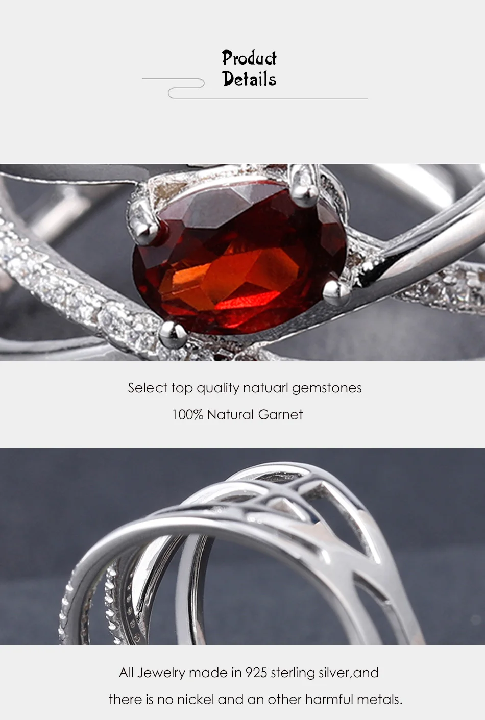 GEM'S BALLET 0.95Ct Овальный натуральный красный гранат кольцо 925 пробы серебро классический крест драгоценный камень кольцо для женщин Свадебные ювелирные изделия