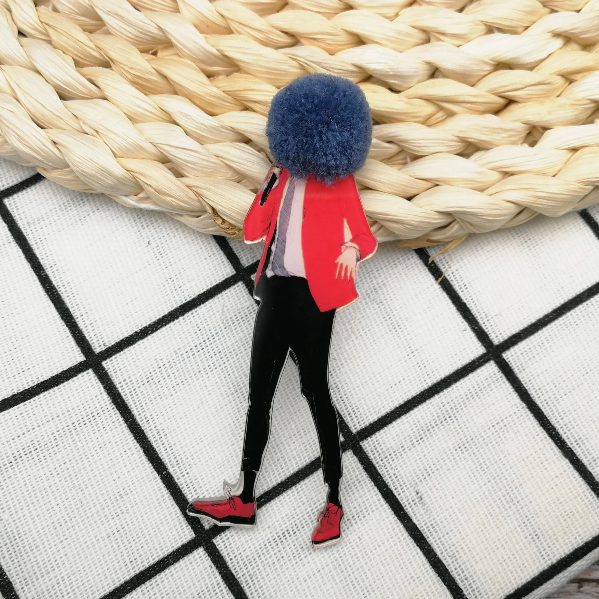 Style23 Модная брошь на булавке, женская брошь для девочек, помпон, модели персонажей из мультфильмов, акриловые броши, кавайная одежда с помпонами, ювелирные изделия, аксессуары - Окраска металла: Style23