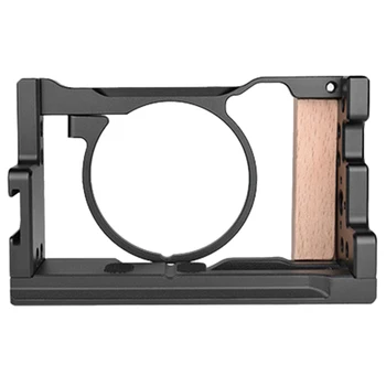 

YELANGU RX100 VII Camera Cage for Sony RX100 VII and RX100 VI Dslr Cage with Wooden Side Handle