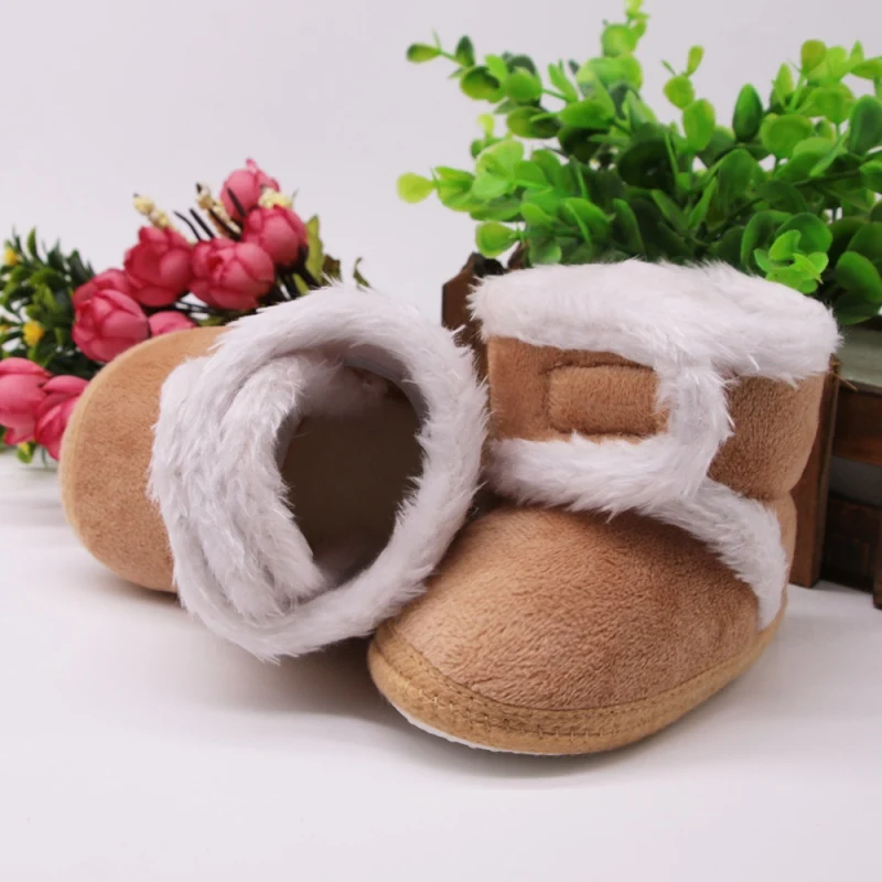 Обувь для новорожденных и малышей; зимние ботинки; зимняя обувь для маленьких мальчиков и девочек; меховые зимние ботиночки с мягкой подошвой для детей 0-18 месяцев