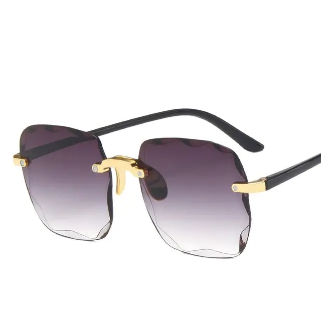 Fashion New Brand Designer Square Sunglasses Frameless Women Fashion Metal Rimless Gradient Lens Sun Glasses Female Oculos 2020 3