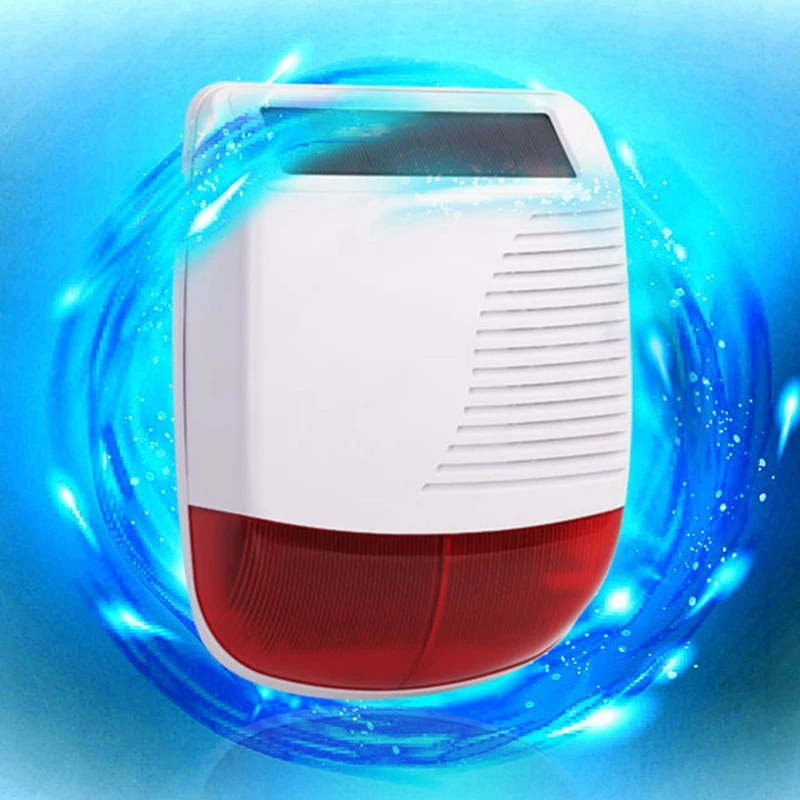 

FFYY-433MHz Wireless Solar Waterproof Flash Siren Outdoor Strobe Light for Home Burglar Security Alarm System